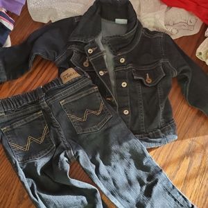 Wrangler 18 month jean coat and jeans
